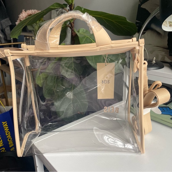 BÉIS Stadium Clear Tote in Beige NWT - Picture 6 of 6